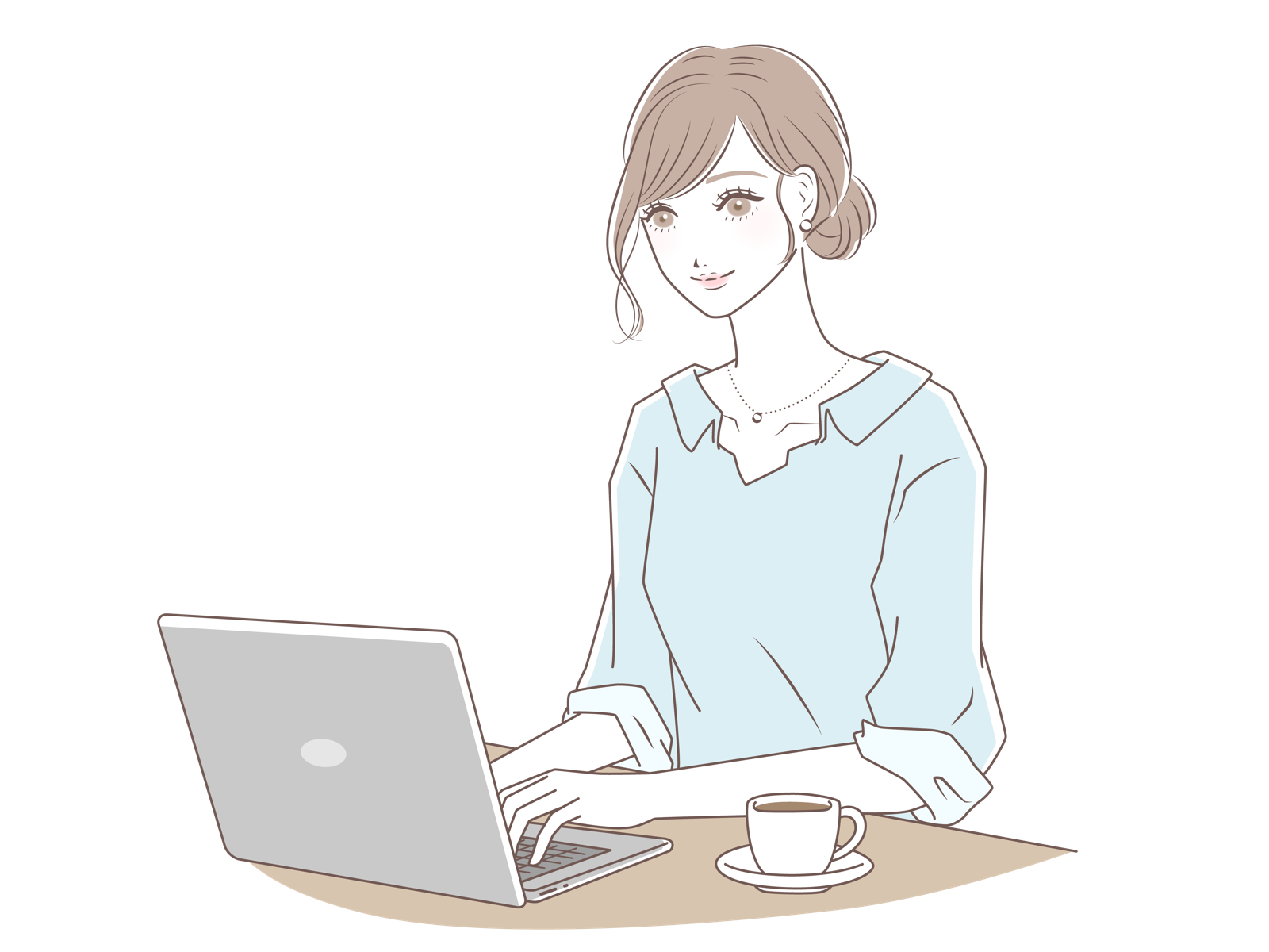 コーディングする女性のイラスト